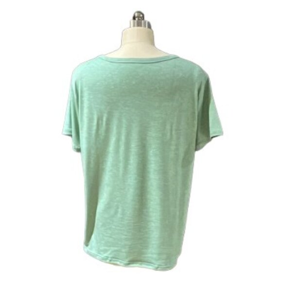 NWT Light/Heathered Green Crew Neck T-Shirt Top - Picture 2 of 5